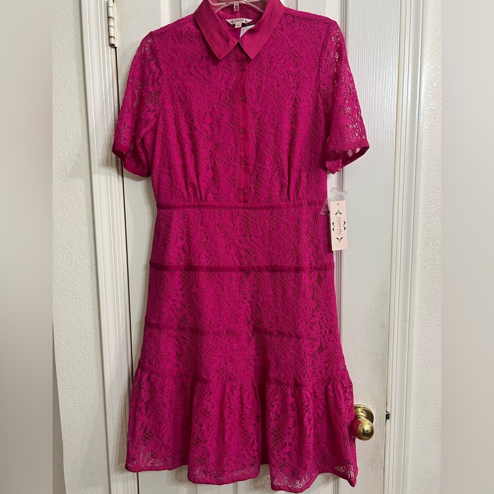 New with tag Nanette Lepore Elegant Pink Lace Dress size 8